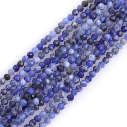 Vista 85 de GEM-Inside Cuentas espaciadoras redondas facetadas de gemas de lapislázuli azul natural semipreciosas de 2mm para hacer joyas 15
