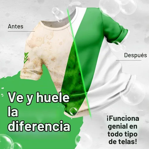 Vista 4 de Detergente para ropa Rockin' Green, Detergente en polvo para ropa a base de plantas, Detergente para ropa totalmente natural, Combatiente de olores