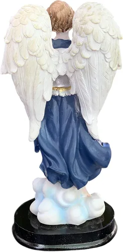 Vista 3 de Arcángel Rafael Santo Figura de decoración religiosa estatua de 8 pulgadas de alto