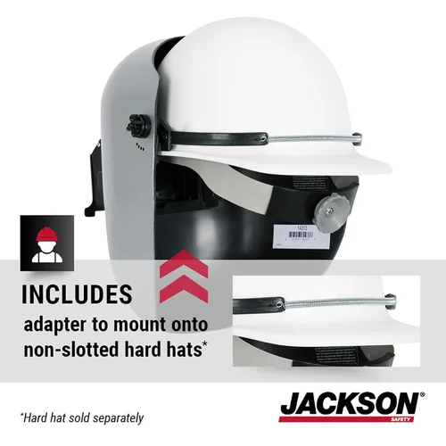 Vista 2 de Casco de soldadura PL280 de Jackson Safety para tuberías - Capucha frontal abatible de soldadura de sombra 10 - ANSI Z87.1 - Fabricado en EE. UU.