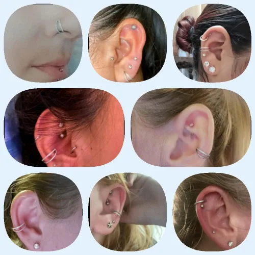 Vista 6 de Yaoyaoyors Piercing de acero inoxidable de 14G16G18G20G, aro individualdoble con bisagras, aretes de nariz para tabique, ópalo, joyería de caracola