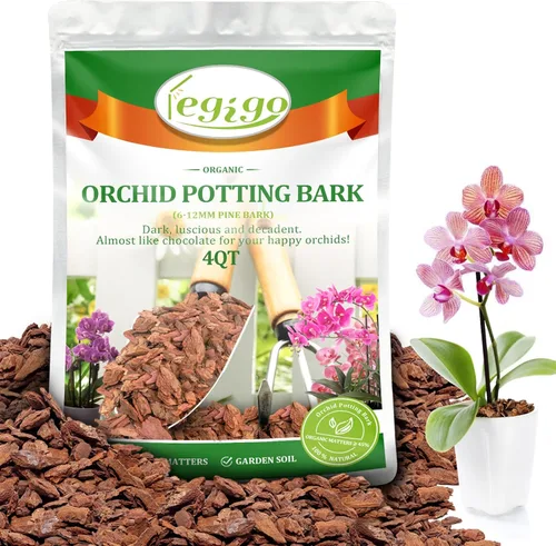 Vista 11 de Legigo Corteza Orgánica para Macetas de Orquídeas de 2 Cuartos de Galón - Mezcla Totalmente Natural de Corteza de Orquídea para Macetas, Astillas