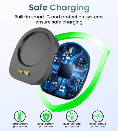 Vista 6 de Paquete de 2 muelles de carga tipo C compatibles con Amazfit T-Rex 3/T-Rex 3 Pro/Balance/Balance 2/Helio Strap/Active Max adaptador de cargador