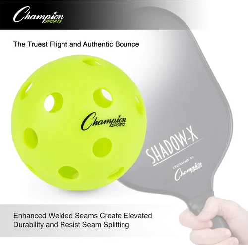 Vista 4 de Champion Sports Juego de bolas de pickleball moldeadas para exteriores Roto