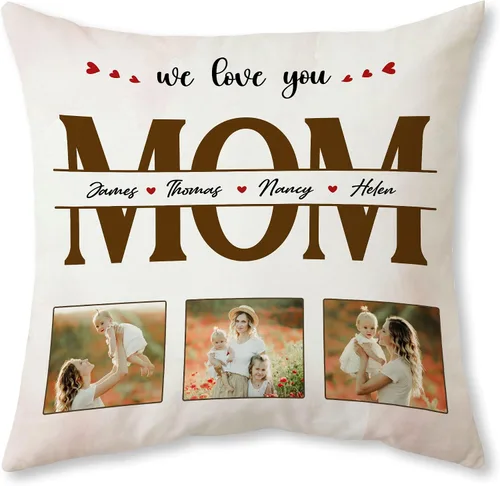 Vista 14 de Hyturtle Personalized Best Mom Pillow with Insert – Custom Gift for Mother from Daughter Son – Inspirational Cushion for Birthday, Christmas, Mom