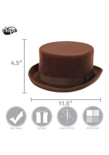 Vista 6 de Sombrero Top Hat Marrón John Bull para Disfraz Multicolor