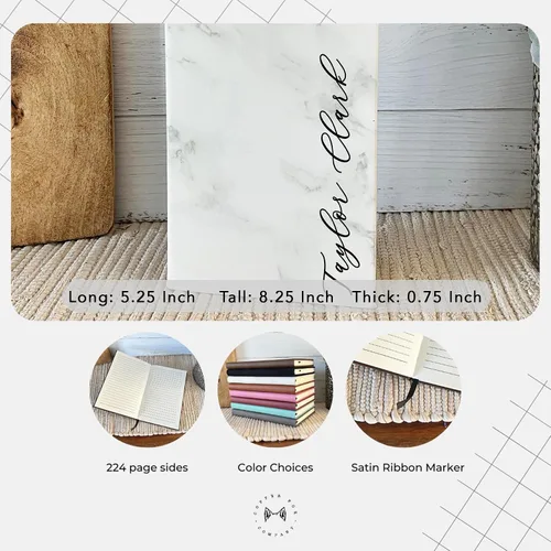 Vista 2 de Premium Quality Personalized Leather Journal for Her - Custom Journals & Notebooks with Name Engraved, Perfect Gift for Traveling or Writing
