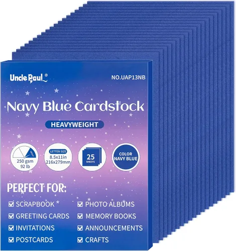 Vista 9 de 24 hojas de papel de cartulina de 6 colores de 8.5 x 11 pulgadas, papel de doble cara de 92 libras/8.82 oz/m², papel grueso de construcción