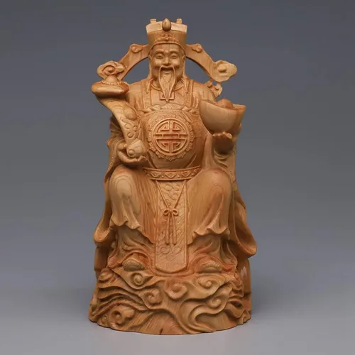 Vista 2 de Estatua de CAI Shen, CAI Shen, Caishen, Wencaishen, Dios de la fortuna, Dios de la riqueza, Zhao CAI, decoración de Feng Shui, regalo de Feng Shui