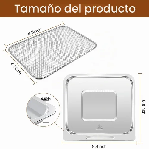 Vista 2 de Accesorios para freidora de aire Chefman Multifuncional Digital Air Freidora, 17 ajustes preestablecidos de pantalla táctil Fry XL 10L 10 cuartos