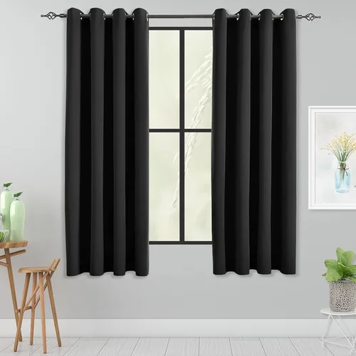 Vista 43 de Cortinas opacas para dormitorio, con aislamiento térmico y bloqueo de luz, para oscurecer la habitación, cortinas con ojales sólidos para ventana