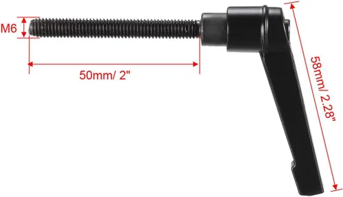 Vista 3 de uxcell M6 x 1.969 in Mango de palanca de sujeción ajustable Rosca botón de trinquete macho roscado perillas roscadas manijas de tornillo giratorios