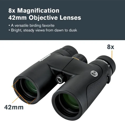 Vista 2 de Celestron Binoculares Nature DX ED 8x42 Premium - Lentes objetivo de dispersión extra baja - Binoculares para exteriores y observación de aves