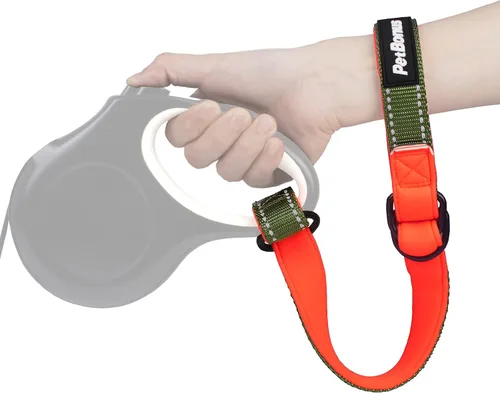 Vista 15 de PetBonus Correa corta para perro, correa de seguridad para correa retráctil para perro, diseño reflectante y mango acolchado suave ajustable, capa
