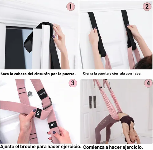 Vista 3 de Tchrules - Correa de estiramiento de piernas, cinturón de entrenamiento para hiperextensiones con anclaje para puerta, equipo de entrenamiento