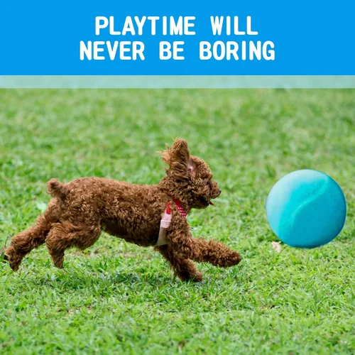 Vista 5 de susu & wuwu Pelota de tenis gigante para perros, pelota de tenis grande amarilla para perro, regalo de cumpleaños, pelotas de juguete para mascotas