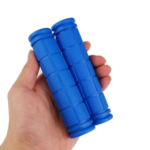 Vista 4 de Paquete de 2 manillares de bicicleta para scooter y empuñaduras de barra de mango de bicicleta, 2 tipos (azul)