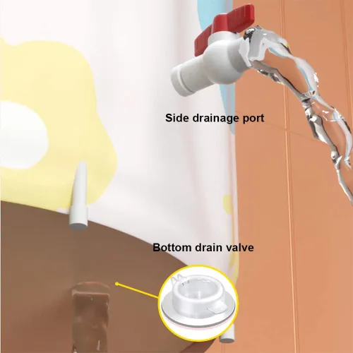 Vista 5 de Bañera portátil plegable Genrenyen para adultos, tina de SPA de PVC para regadera, tina de pie para baño de inmersión, no inflable, para baño