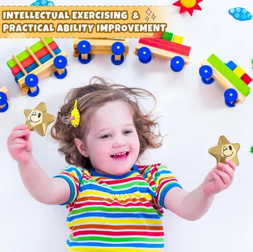 Vista 5 de DEEKIN 72 Piezas Pelotas Antiestrés en Forma de Estrella de 1.6 Pulgadas, Mini Pelotas de Espuma Juguetes Antiestrés para Adolescentes, Adultos