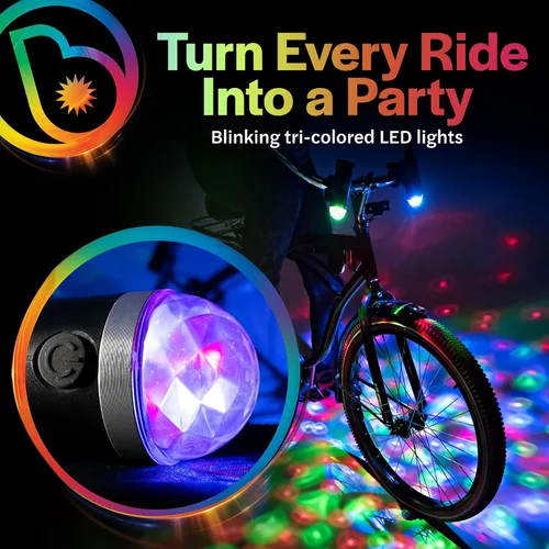 Vista 3 de Brightz Luces de bicicleta de discoteca LED Luces de bicicleta RGB Luces Burning Man Luces BMX Accesorios de bicicleta Decoraciones de bicicleta Luz
