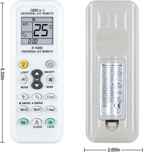 Vista 8 de K-1028E Nuevo control remoto universal de CA 1000 en 1 para múltiples marcas Haier, Hitachi, Panasonic, LG, Sharp, Gree, Midea, Bosch, Toshiba