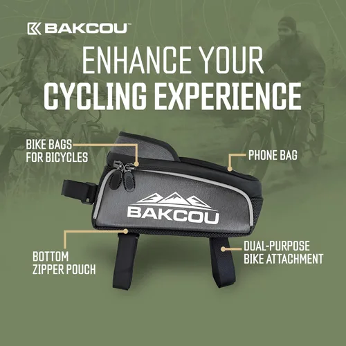 Vista 5 de Bakcou - Bolsa de teléfono para bicicleta con bolsa superior transparente