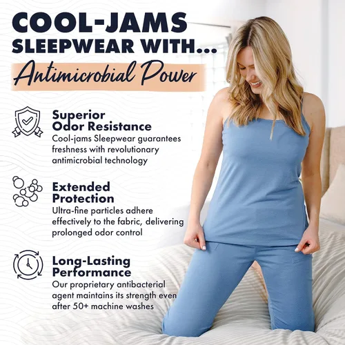 Vista 4 de Cool-jams Camisón sin mangas recogido que absorbe la humedad (S-2X)