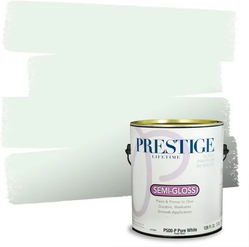 Vista 143 de PRESTIGE Pintura exterior e imprimación en uno, aloe, plano, 1 galón