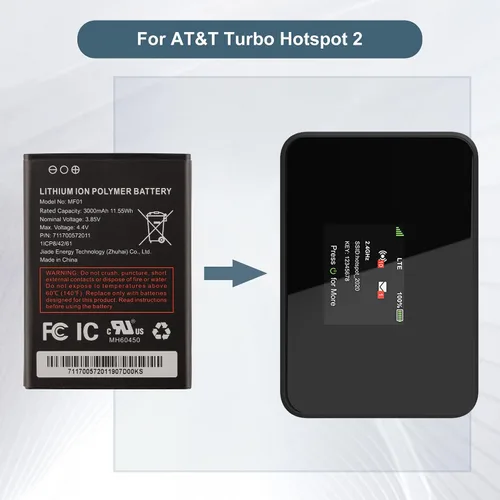 Vista 5 de Batería de repuesto MF01 compatible con AT&T Turbo Hotspot 2 (CT2MHS01) MF01 con herramientas