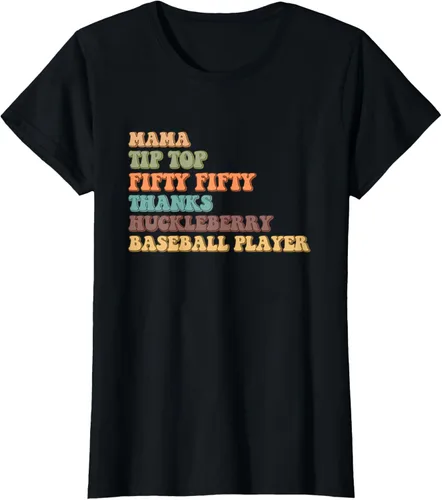 Vista 35 de Mama Tip-Top Fifty Fifty Thanks Huckleberry - Camiseta de béisbol, Negro