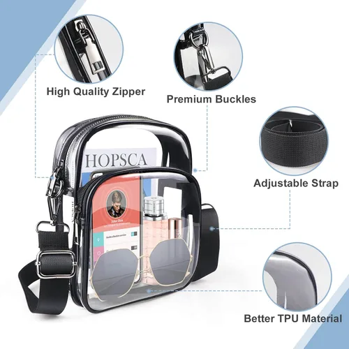 Vista 18 de COROMAY - Bolso transparente para mujer, apta para estadios