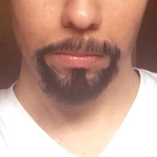 Vista 4 de Bigotes falsos de cabello humano, barba falsa para hombres, bigote falso, cheurón, bigote falso y cabra, barba realista, pelo facial, barbas