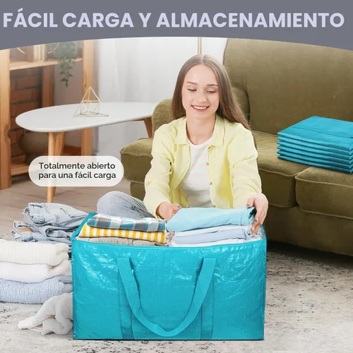 Vista 7 de TICONN Paquete de 2 bolsas de mudanza extra grandes resistentes con cremalleras y asas de transporte, bolsas de almacenamiento duraderas
