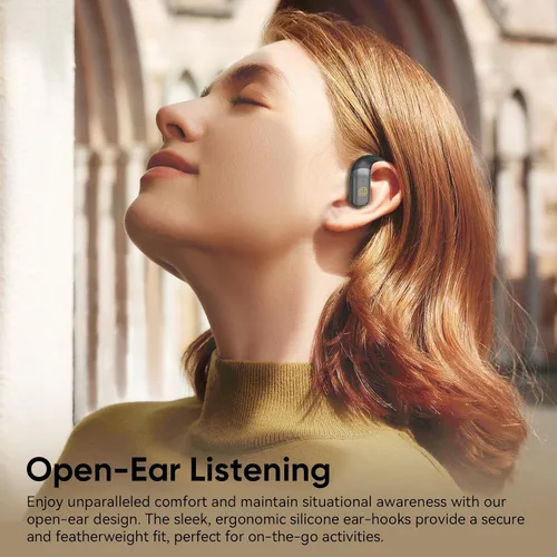 Vista 15 de BUGANI Auriculares de oreja abierta, auriculares inalámbricos Bluetooth 5.4 con tiempo de reproducción de 60 horas, micrófono con cancelación
