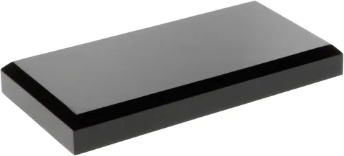 Vista 5 de Plymor Base de exhibición biselada rectangular de acrílico negro, 4" W x 2" D x 0.5" H