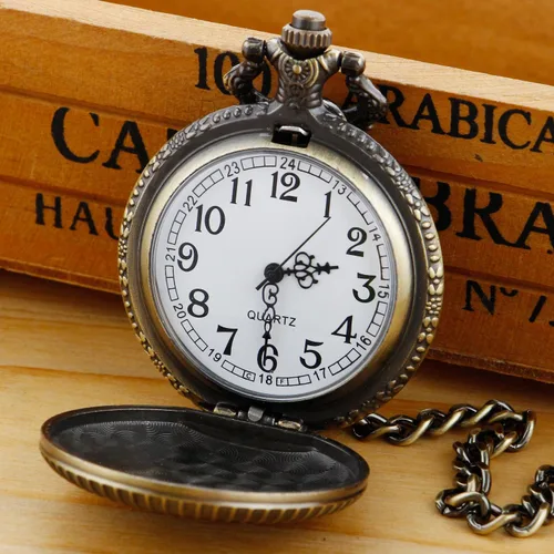 Vista 4 de Bronze G Quartz Pocket Watch for Men, Men's Quartz Pocket Watch with Chain Anime-G