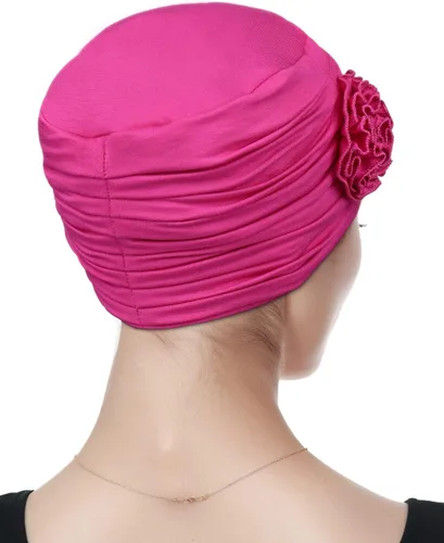 Vista 5 de Alnorm Gorros para la pérdida de cabello de quimioterapia con diseño de flores para mujeres