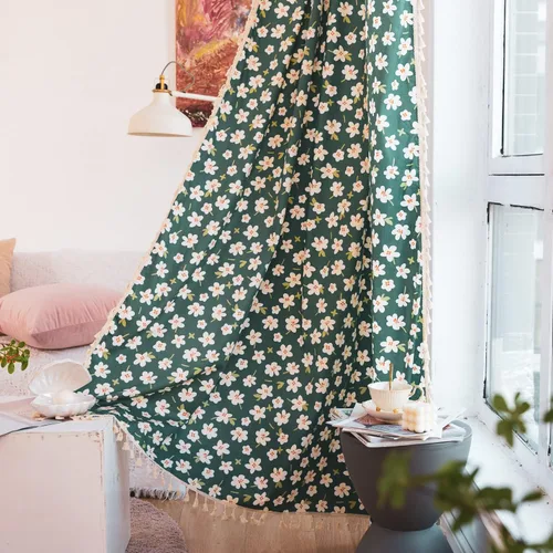 Vista 23 de Deeprove - Cortinas bohemias de 63 pulgadas de largo para dormitorio, rayas de lunares de punto hueco beige y patchwork de algodón y lino crema