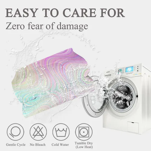 Vista 6 de Sleepwish Colorido juego de edredón arcoíris tamaño Queen para niños y niñas, juego de ropa de cama de 4 piezas rosa, azul, verde con 2 fundas