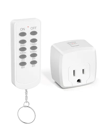 Vista 11 de HBN - Enchufe con control remoto inalámbrico con 2 controles de interruptor individuales, enchufes de diseño compacto hasta 100 pies de alcance