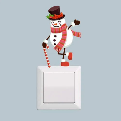 Vista 7 de ABOOFAN Adhesivo de pared extraíble con interruptor de luz de Navidad, 4
