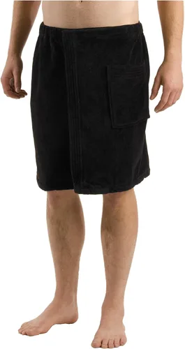Vista 5 de Toalla de algodón Terry para hombre, color negro, pequeña y mediana, Negro