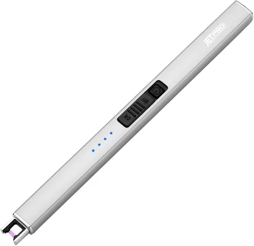 Vista 11 de Encendedor eléctrico de arco resistente al viento, sin llama, recargable por USB, con bloqueo de seguridad para velas, barbacoa, camping (negro)