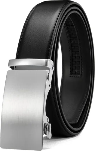 Vista 15 de CHAOREN - Cinturón para hombre - Cinturón de trinquete de cuero de 1 3/8 pulgadas para pantalones de vestir - Cinturón micro ajustable que se adapta