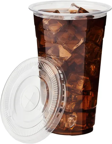 Vista 9 de YEEHAW Paquete de 50 vasos de plástico transparente de 9 onzas con tapas planas, vasos desechables con tapas con ranura para pajita para bebidas