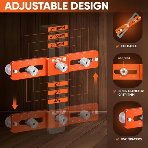 Vista 6 de Plantilla de hardware para gabinete con lápiz de agujero profundo, herramienta de plantilla de mango de gabinete ajustable con orificio