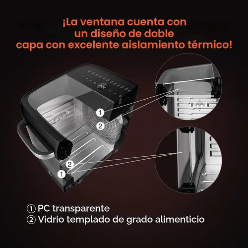 Vista 5 de Combo de horno tostador con freidora de aire grande de 13 cuartos de galón con asador 12 en 1