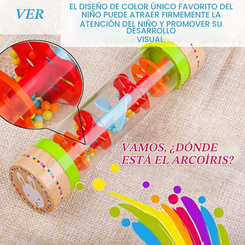 Vista 4 de BIUWING Rainmaker Palitos de Lluvia, Mini Instrumento Musical de Madera para Agitar, Gotas de Lluvia con Cuentas - Dale la Vuelta y Observa