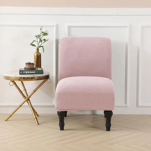 Vista 13 de LiveGo Funda para silla decorativa sin brazos, de elastano, extraíble, para silla sin brazos, protector de muebles para sala de estar, comedor, Beige