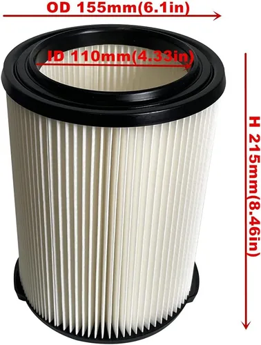 Vista 2 de VF4000 Filtro estándar para aspiradoras húmedas/secas Ridgide 5 galones y filtro de repuesto para aspiradora Vf4000 blanco (paquete de 1)